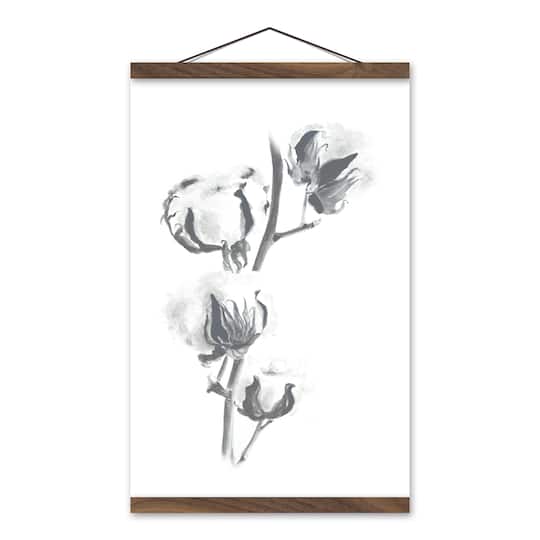Soft Neutral Cotton Teak Hanging Canvas Wall Art